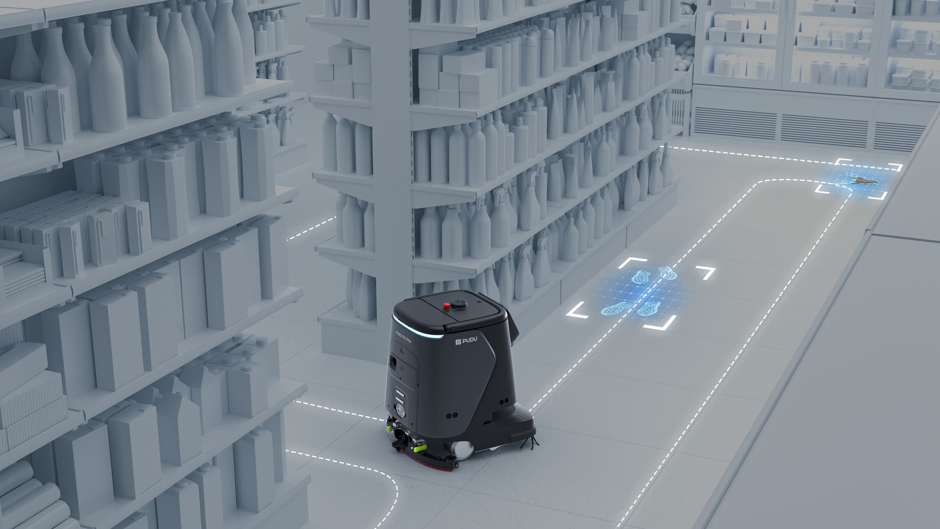 PUDU CC1 otonom temizlik robotu sahada